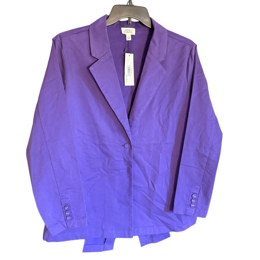 The Drop Vibrant Purple Blazer w/ Back Cutout Size Large - Picture 2 of 7